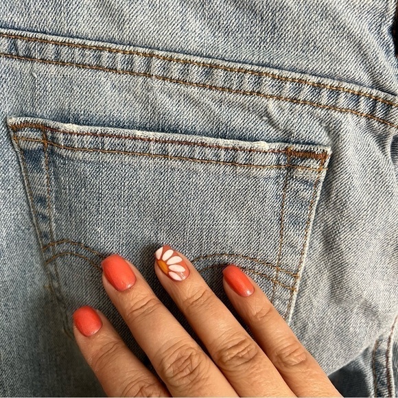 Levi’s 505s Straight Distressed Short Denim Jeans - Picture 9 of 13